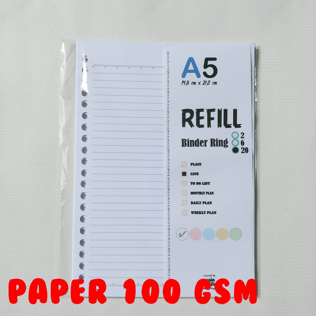 Jual Kertas Isi Binder Bergaris Gsm A Ring Pack Lembar Bisa Custom Tulisan