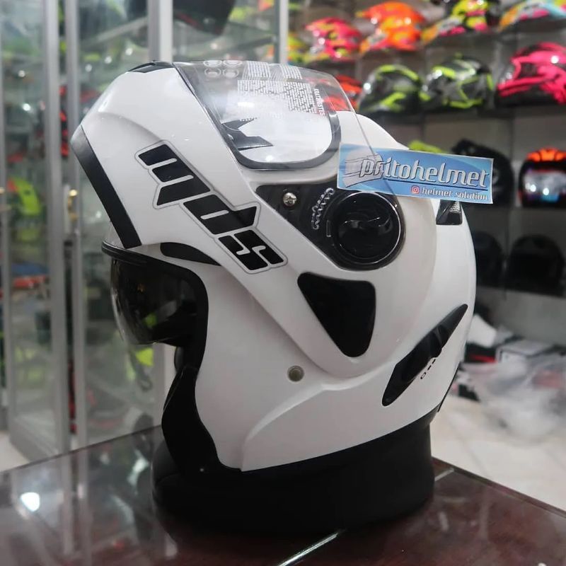 Jual Mds Pro Rider Flip Up White 2visor Shopee Indonesia