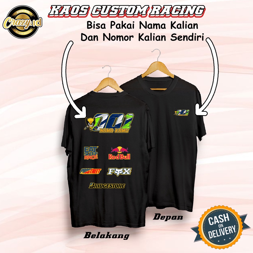 Jual KAOS RACING COSTUM BISA TAMBAH NAMA DAN NOMOR | KAOS RACING | KAOS ...