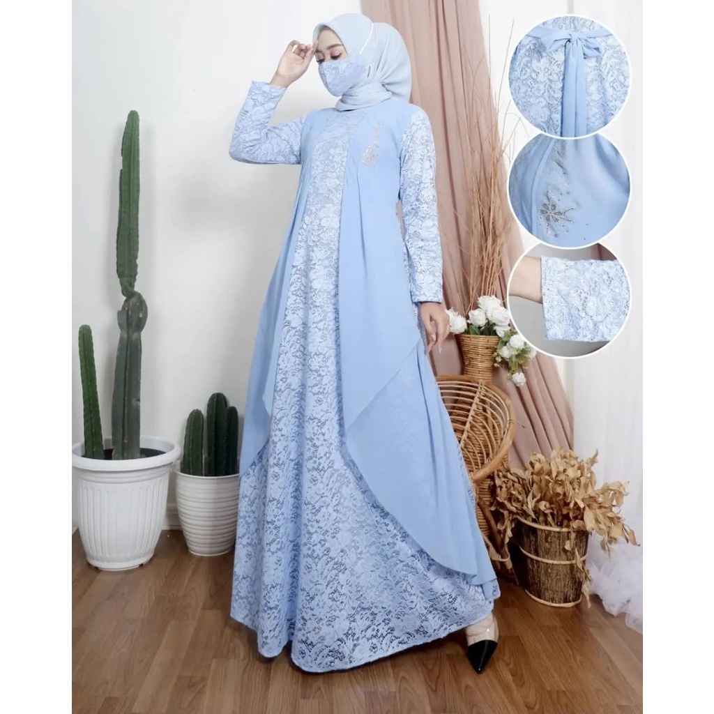 Jual Dk Cod New Collection Gamis Bahan Brokat Lux Baju