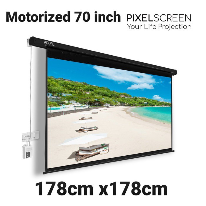 Jual Pixel Layar Proyektor Motorized 70 Inch Remote Otomatis | Shopee ...