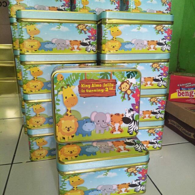 Jual Souvenir box kaleng custom desain Shopee Indonesia