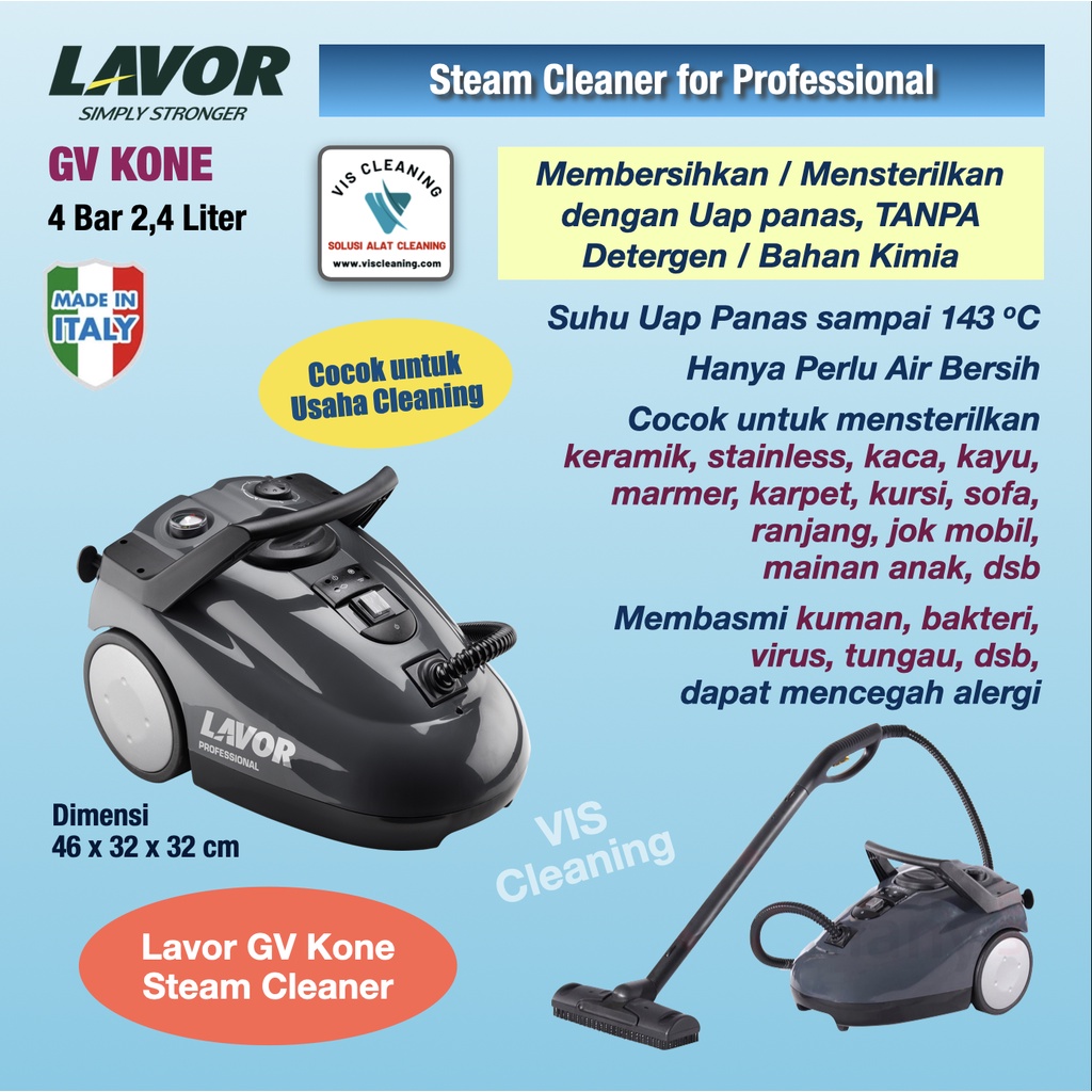 Jual Hot Steam Cleaner Lavor GV Kone (Mesin Sanitasi / Pembersih dgn ...