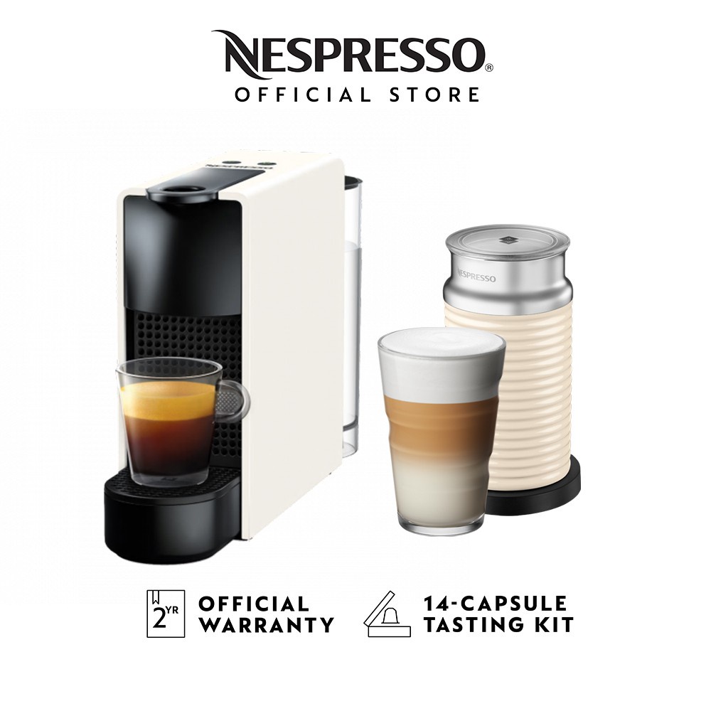 Jual NESPRESSO Essenza Mini Coffee Machine White, with Aeroccino3 White