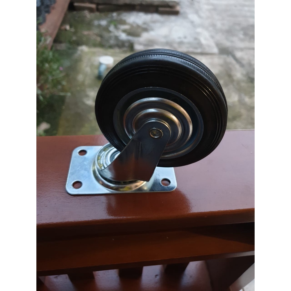 Jual Roda Troli 4 Inch Hidup Berputar New Product Roda Etalase Roda Troli Karet Hitam 6151