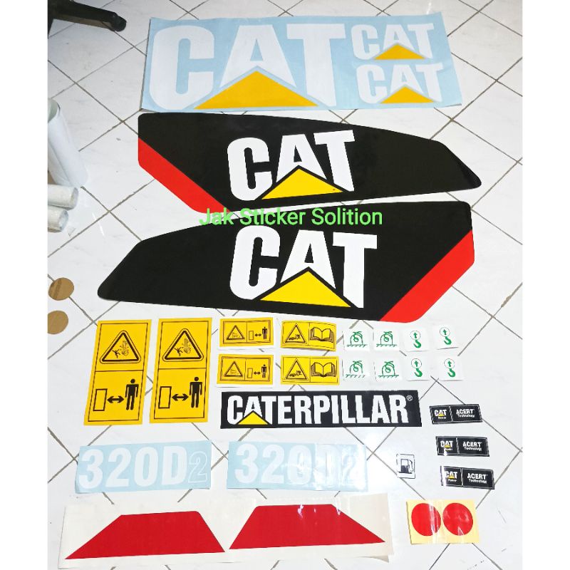 Jual Stiker Excavator Caterpillar Cat 320d2 Sticker Alat Berat Shopee Indonesia 3279