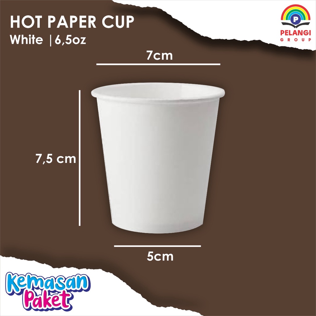 Jual Hot Paper Cup 6 5 Oz Polos Warna Putih Gelas Kertas Tahan Panas