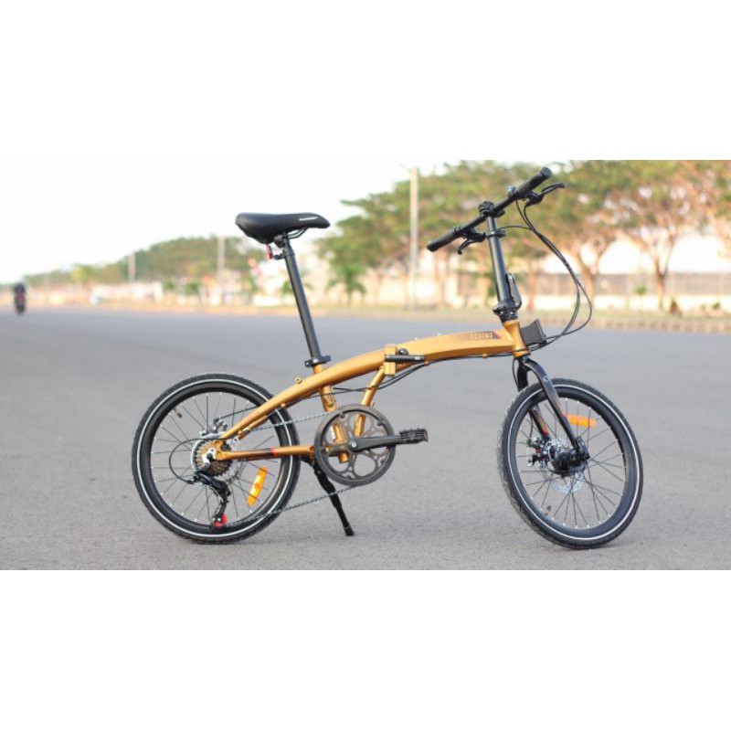 Jual SEPEDA LIPAT ELEMENT ECOSMO 7 FOLDING BIKE MURAH ORIGINAL READY BLACK GOLD ORANGE Shopee Indonesia