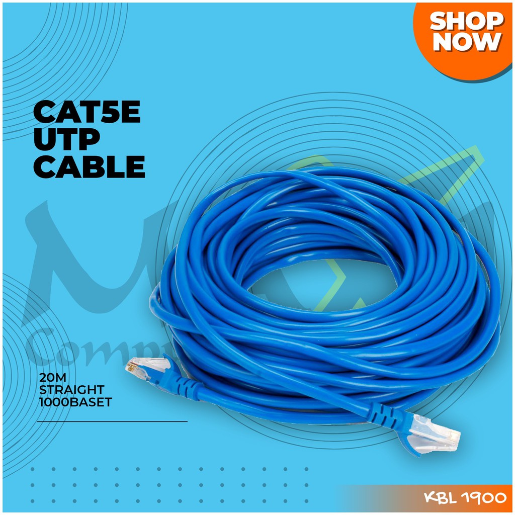 Jual CAT5 20M UTP Cable Networking Straight-Through Kabel LAN Cat 5 ...