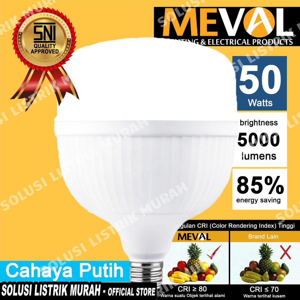 Jual MEVAL Eco Lampu LED Kapsul 50W Putih | Shopee Indonesia