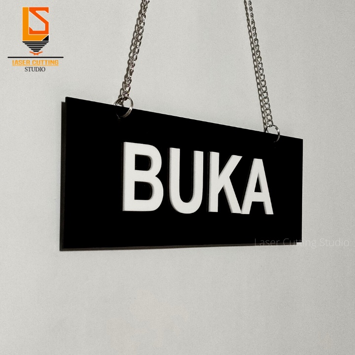 Jual Papan Buka Tutup Akrilik Timbul | Buka Tutup Sign Board Timbul ...