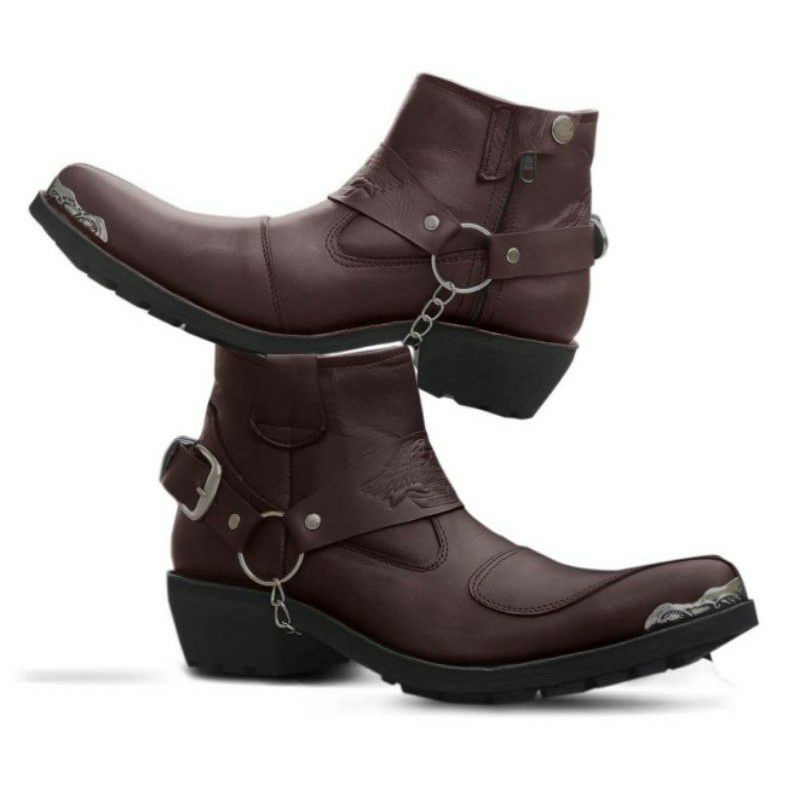 Jual Sepatu Jenggel Boot Biker Touring Kulit Pria Moge Sepatu Pria ...