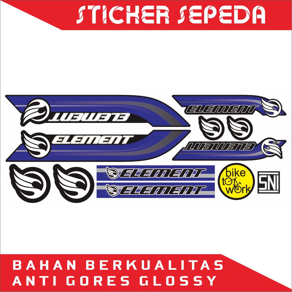 Jual STICKER SEPEDA - STICKER SET SEPEDA MEREK ELEMENT - 06 - SAHILA ...