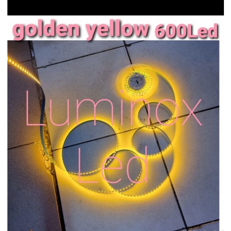 Jual led strip light 2835 smd golden yellow 120led 12volt / drop ...