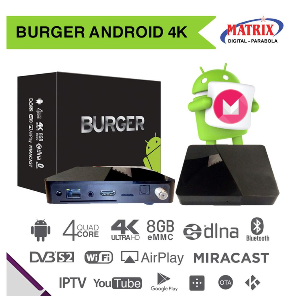 Jual Jual Decoder Receiver Set top box Matrix Burger Android 4k Murah ...