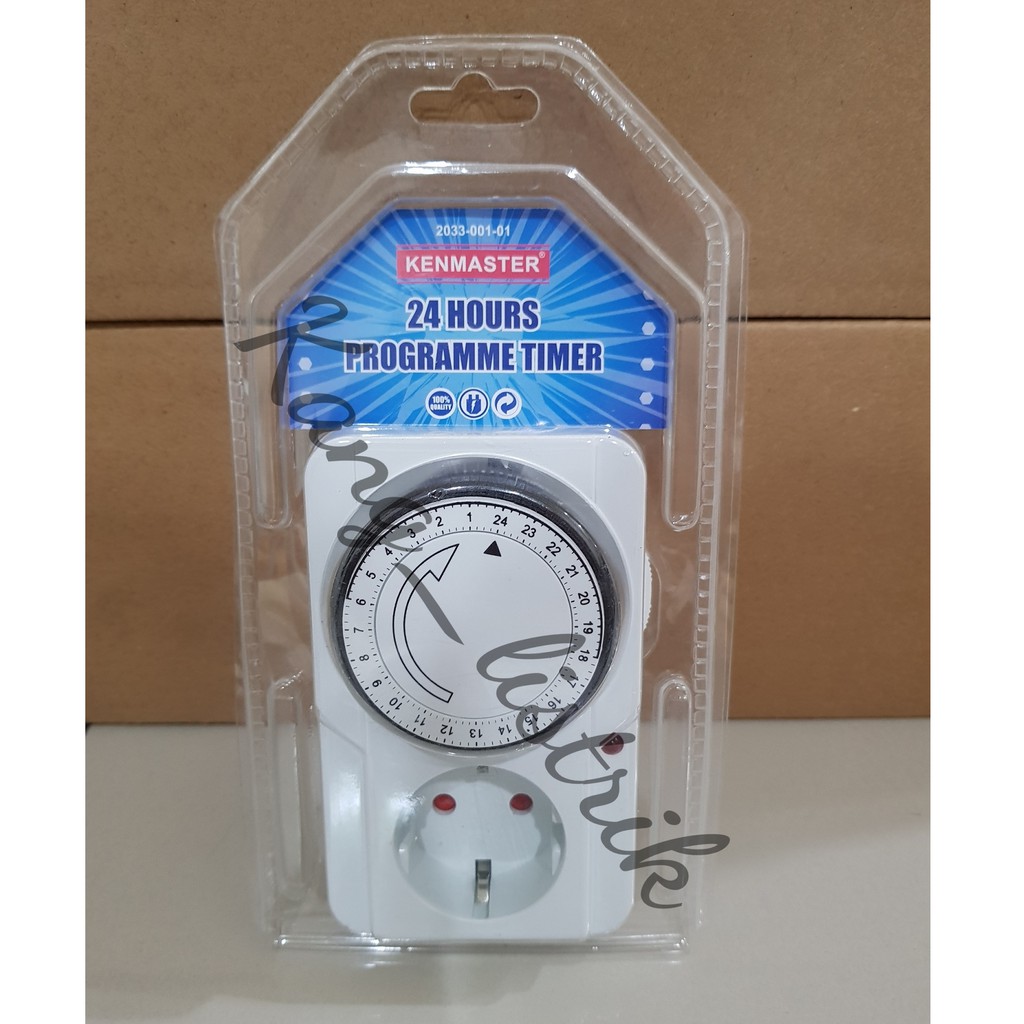 Jual Stop Kontak Timer Analog 24jam KENMASTER / Timer Manual 24 Jam ...