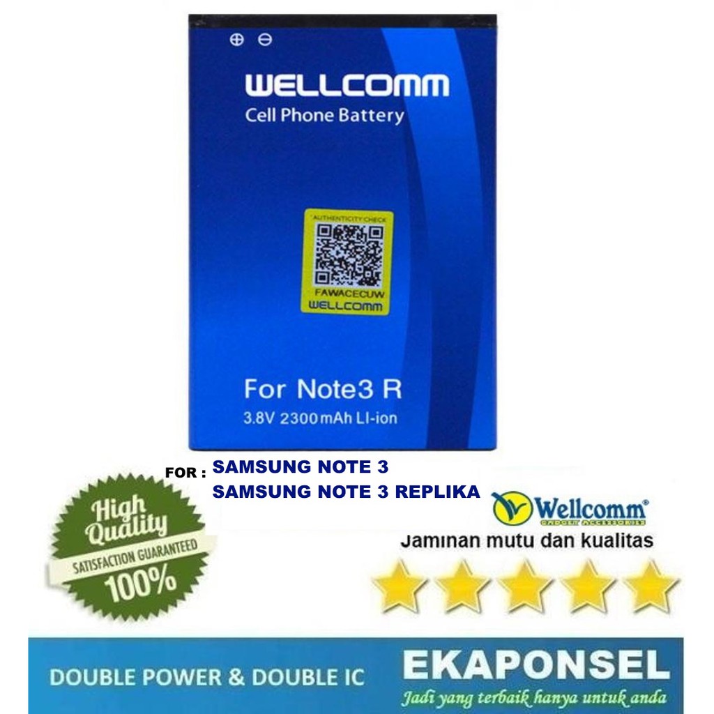 Jual SAMSUNG NOTE 3 / NOTE 3 REPLIKA BATTERY DOUBLE IC ORIGINAL ...