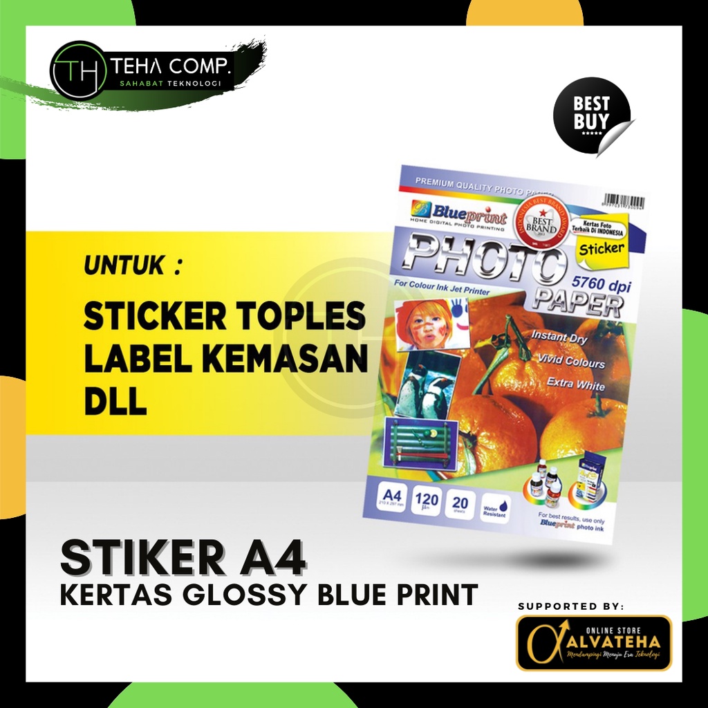 Jual Kertas Stiker BLUEPRINT A4 Isi 20 Kertas Stiker Glossy Sticker ...