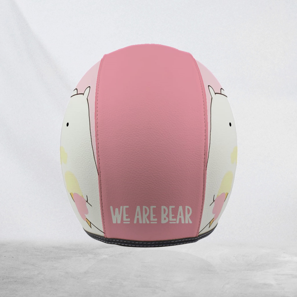 Jual Helm Retro Bogo Kulit We Are Bears Pink Botak Kaca Bubble Halfface ...