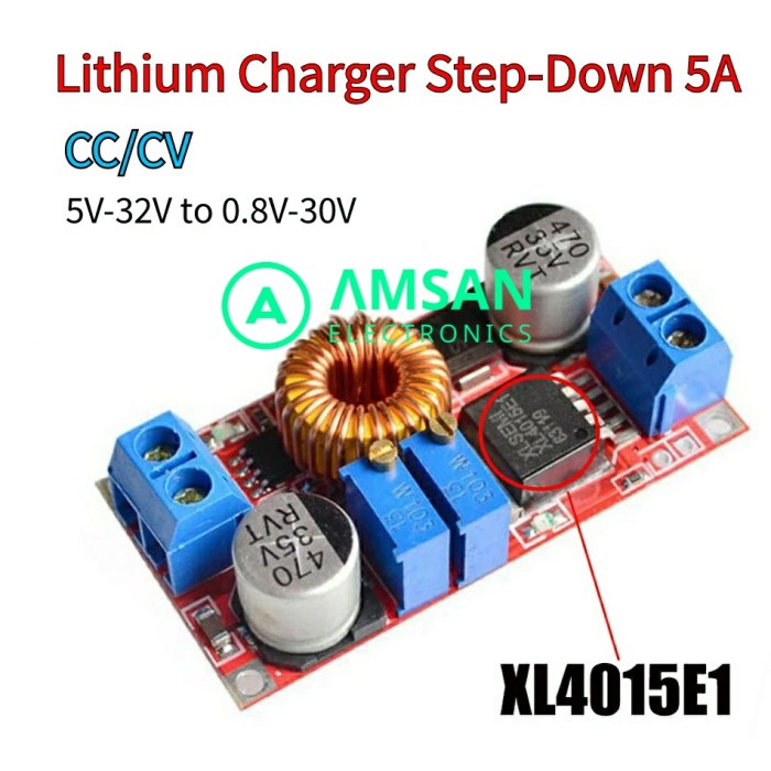 Jual Step-Down 5A Buck Converter Charger Lithium Li-ion modul XL4015 ...