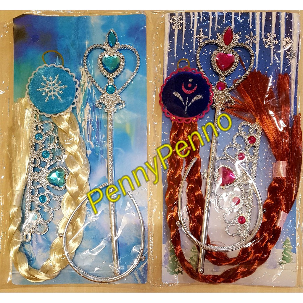 Jual Set Mahkota Frozen / Frozen Crown Set (Mahkota, Tongkat, Rambut ...
