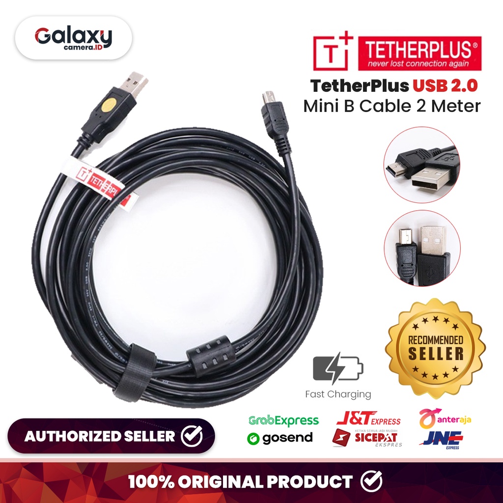 Jual TetherPlus USB 2.0 Mini B Cable 2 Meter | Shopee Indonesia