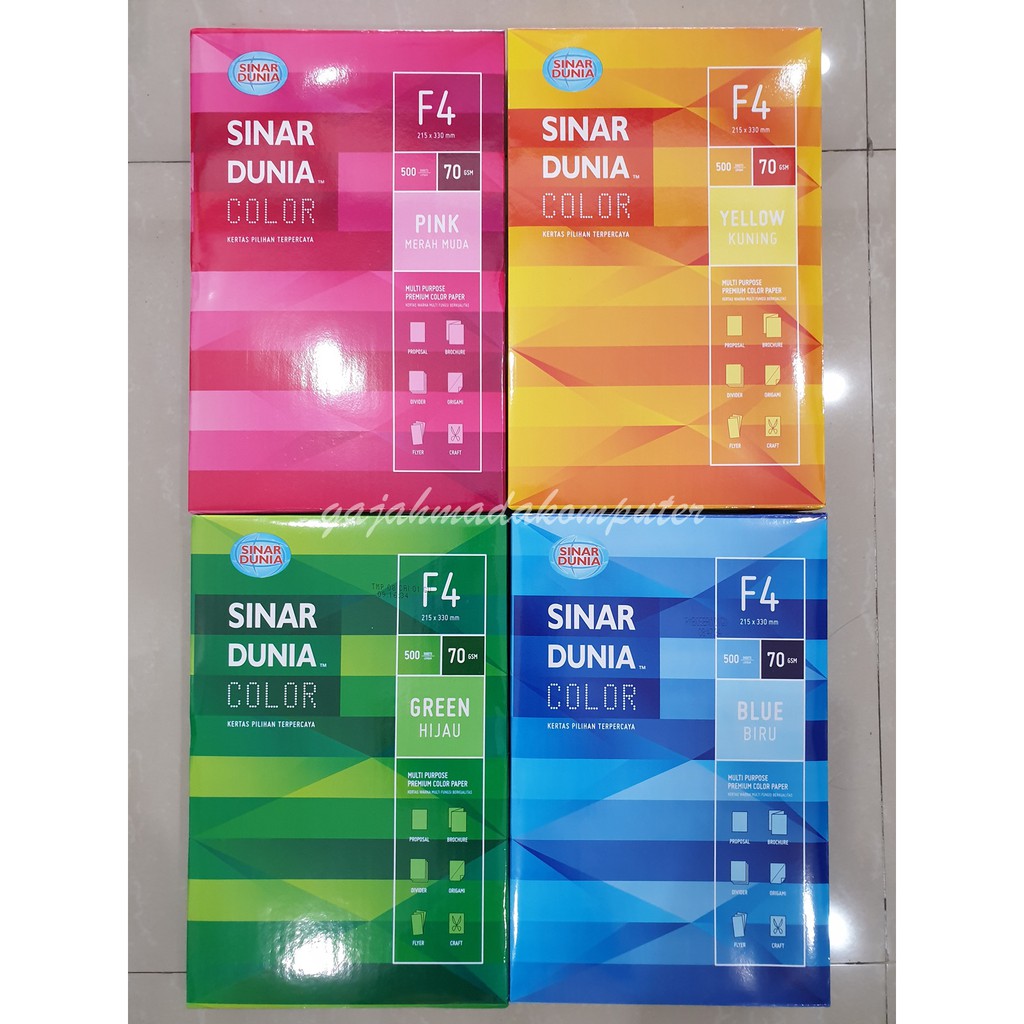 Jual Kertas Hvs Folio Warna F4 70 Gr 70 Gsm 70gram Sidu Sinar Dunia