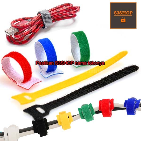 Jual VELCRO Cable Tie Organizer WIRE CORD Pengikat Kabel Velcro Strap