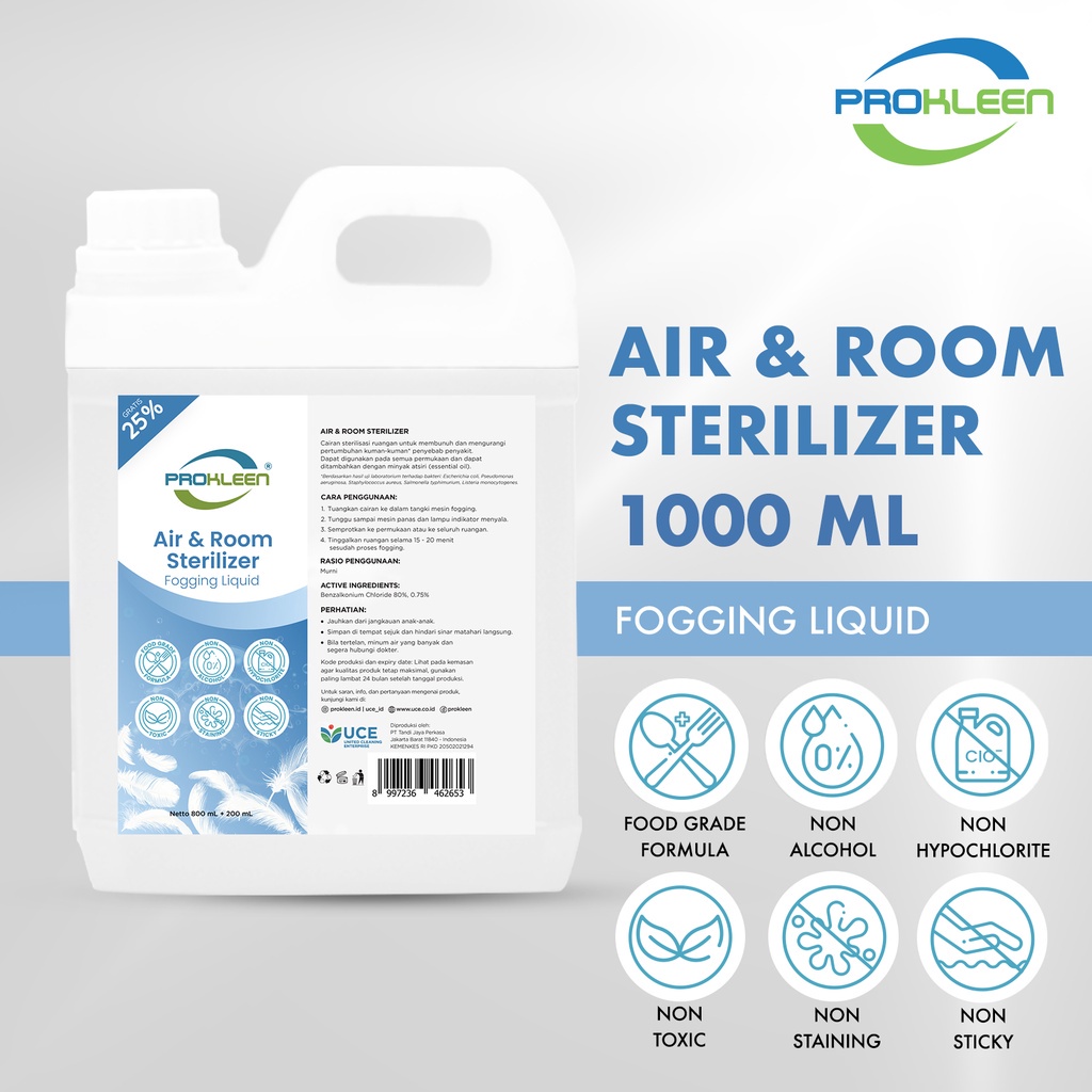 Jual PROKLEEN Fogging Liquid Disinfektan FOOD GRADE Disinfectant ...