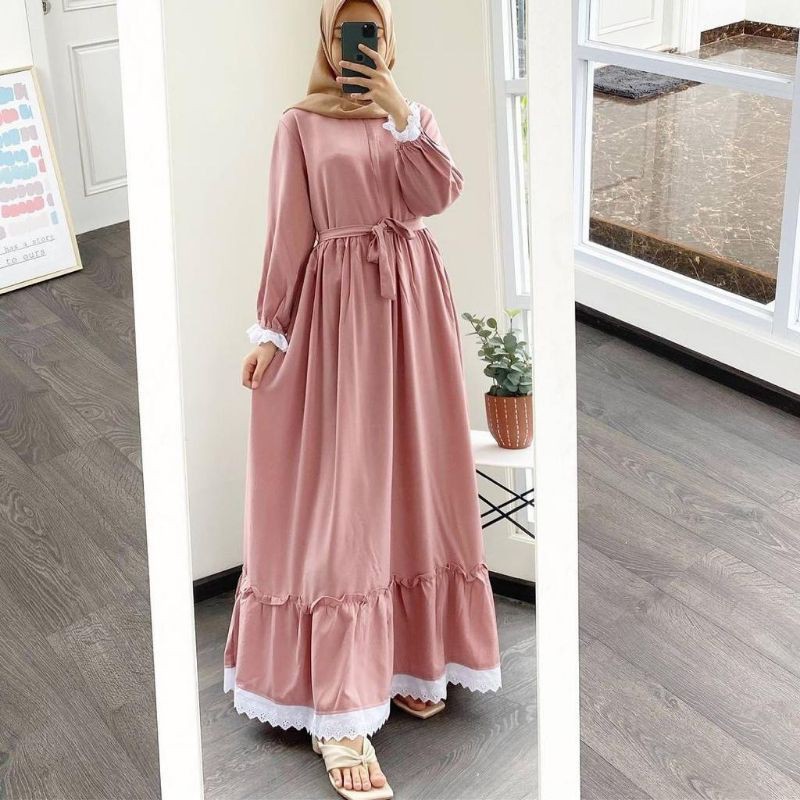 Jual Gamis Terbaru 2021 Baju Gamis Remaja Modern Kekinian Polos Hitam Shopee Indonesia 3280