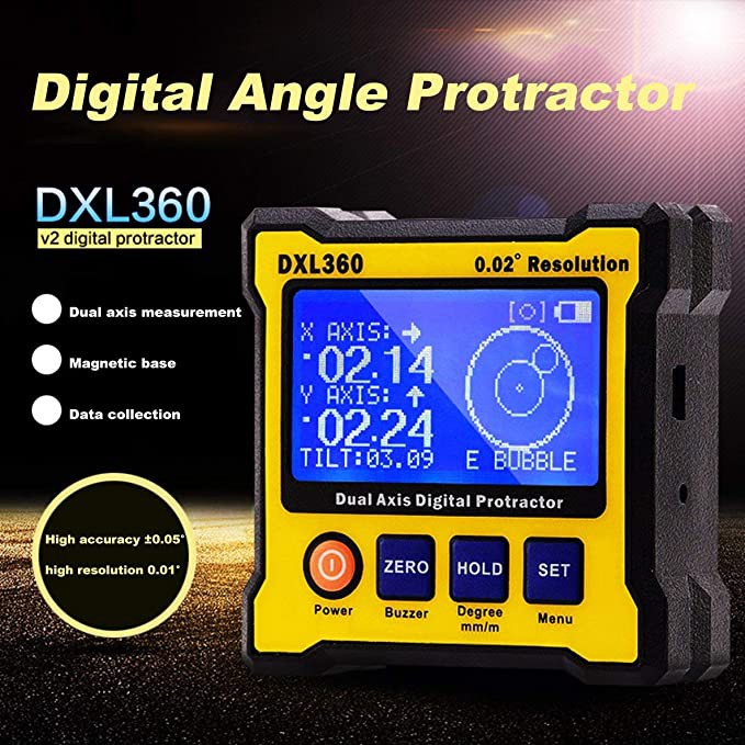 Jual Digital Protractor DXL-360 Inclinometer DXL360 Angle Level Axis ...
