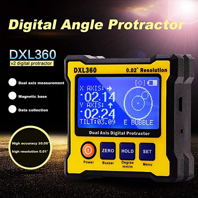 Jual Digital Protractor Dxl 360 Inclinometer Dxl360 Angle Level Axis Sudut Dxl 360 Sudut Tester 1372