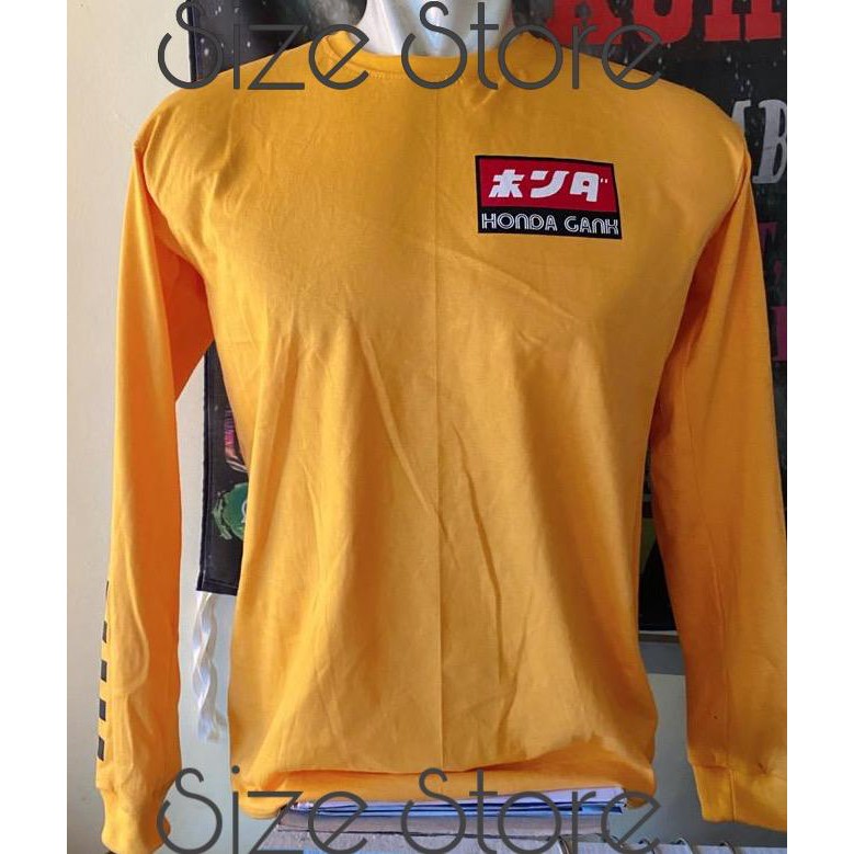 Jual Kaos Racing Honda Gank Lengan Panjang Premmium Mustard Free