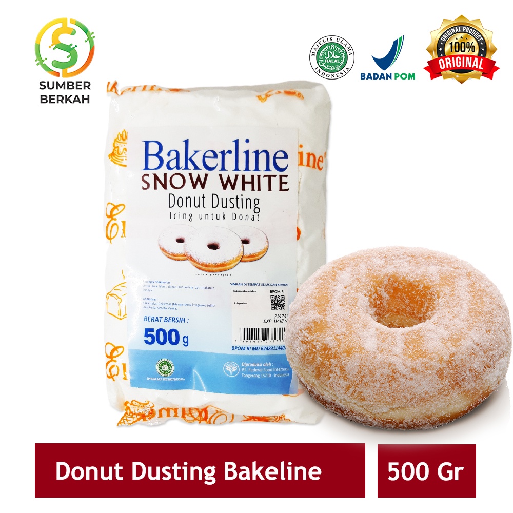 Jual Bakerline Donat Dusting Gula Bubuk Tabur 500 gr | Shopee Indonesia