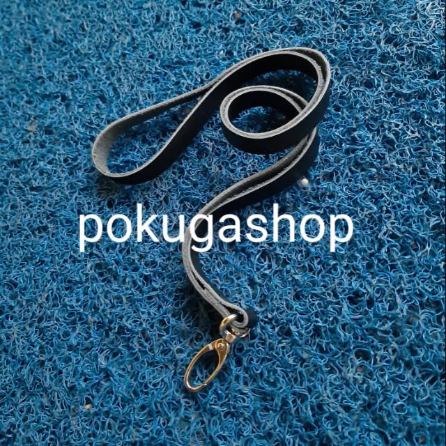 Jual Lanyard tali nametag kulit sapi asli unisex hitam | Shopee Indonesia