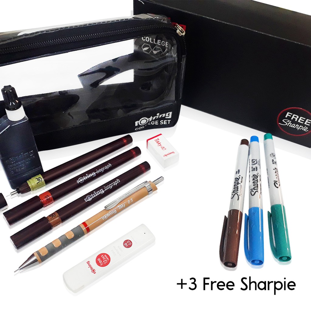 Jual Rotring Rapido Isograph College Set 0.2/0.3/0.5 Eco Pack Drawing ...