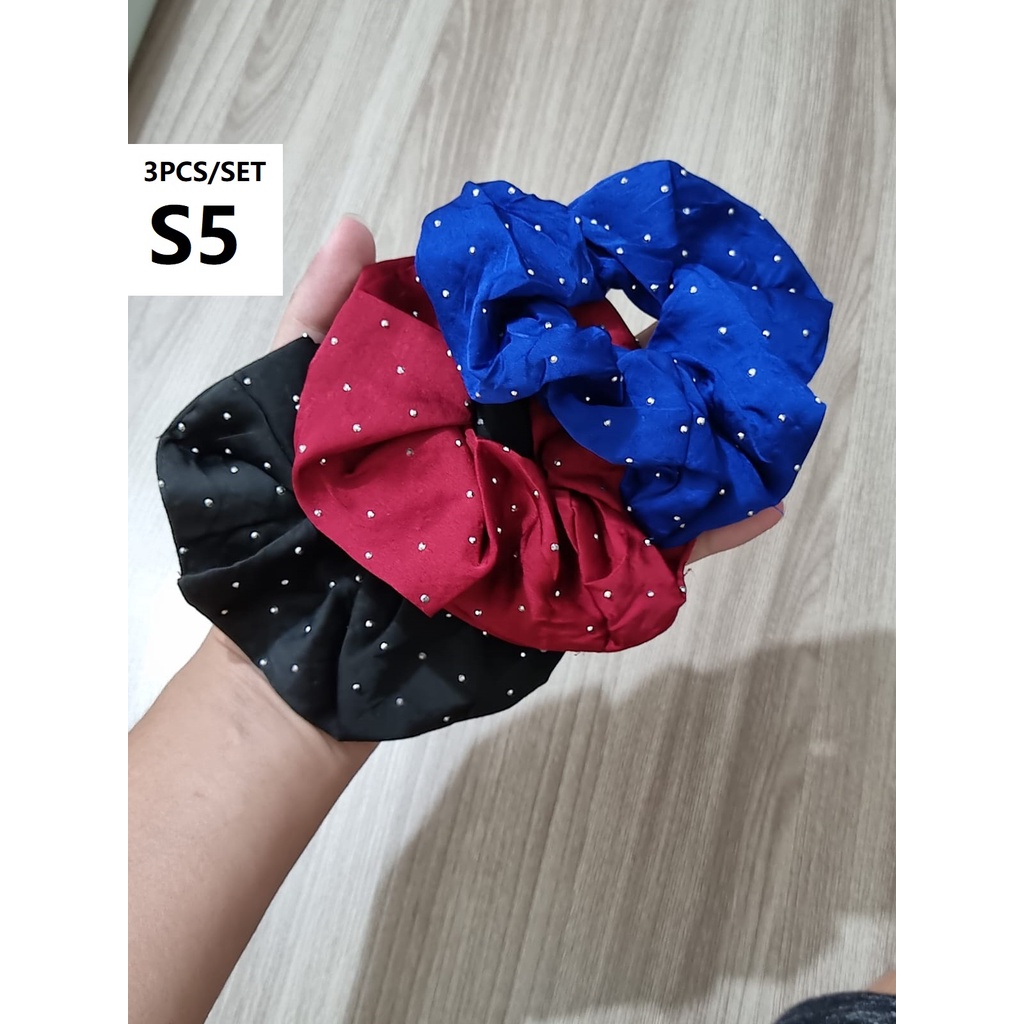 Jual 3pcsset Scrunchie Kunciran Ikat Rambut Cepol Hijab Jilbab Gratis Ongkir Cod 