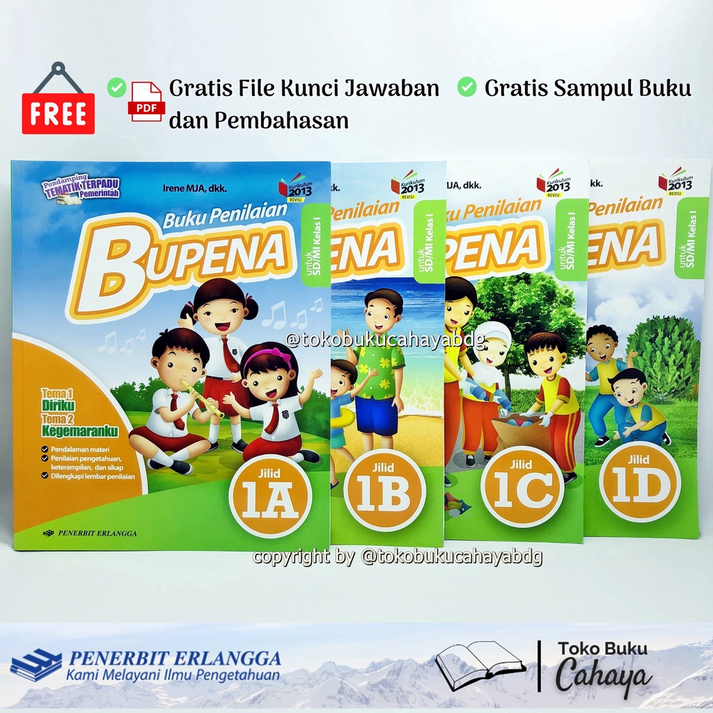 Jual Buku BUPENA SD KELAS 1A 1B 1C 1D K13N ERLANGGA | Buku Penilaian ...