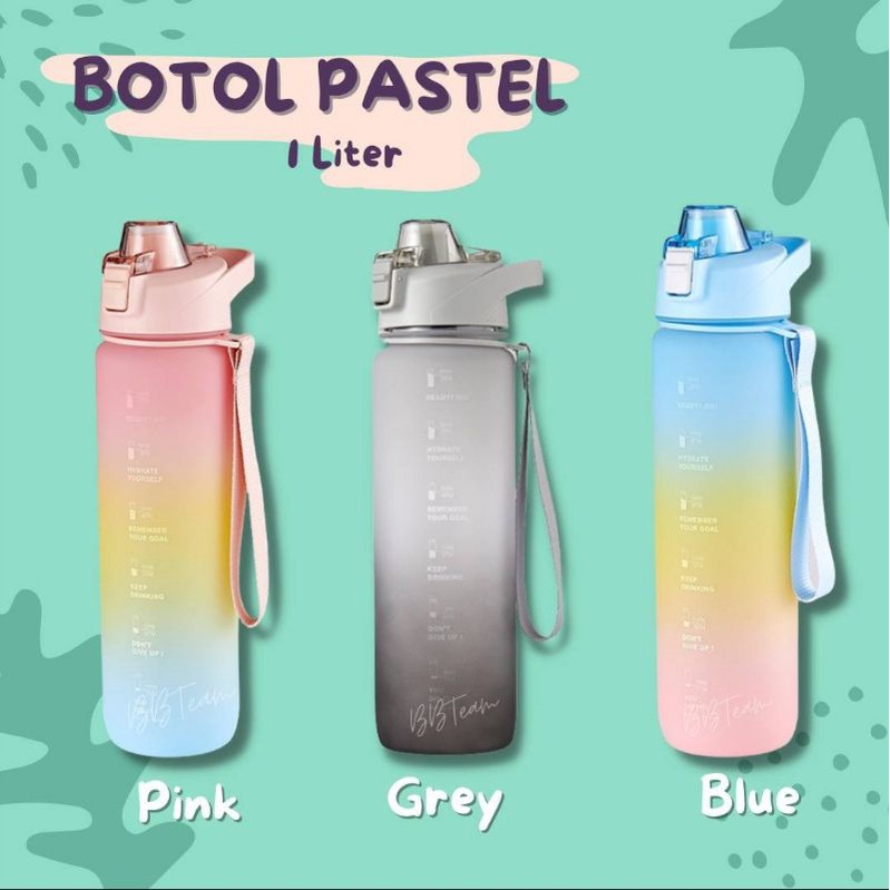 Jual Botol Minum 1 Liter 1l 1 L Motivasi Viral Tik Tok Penanda Waktu