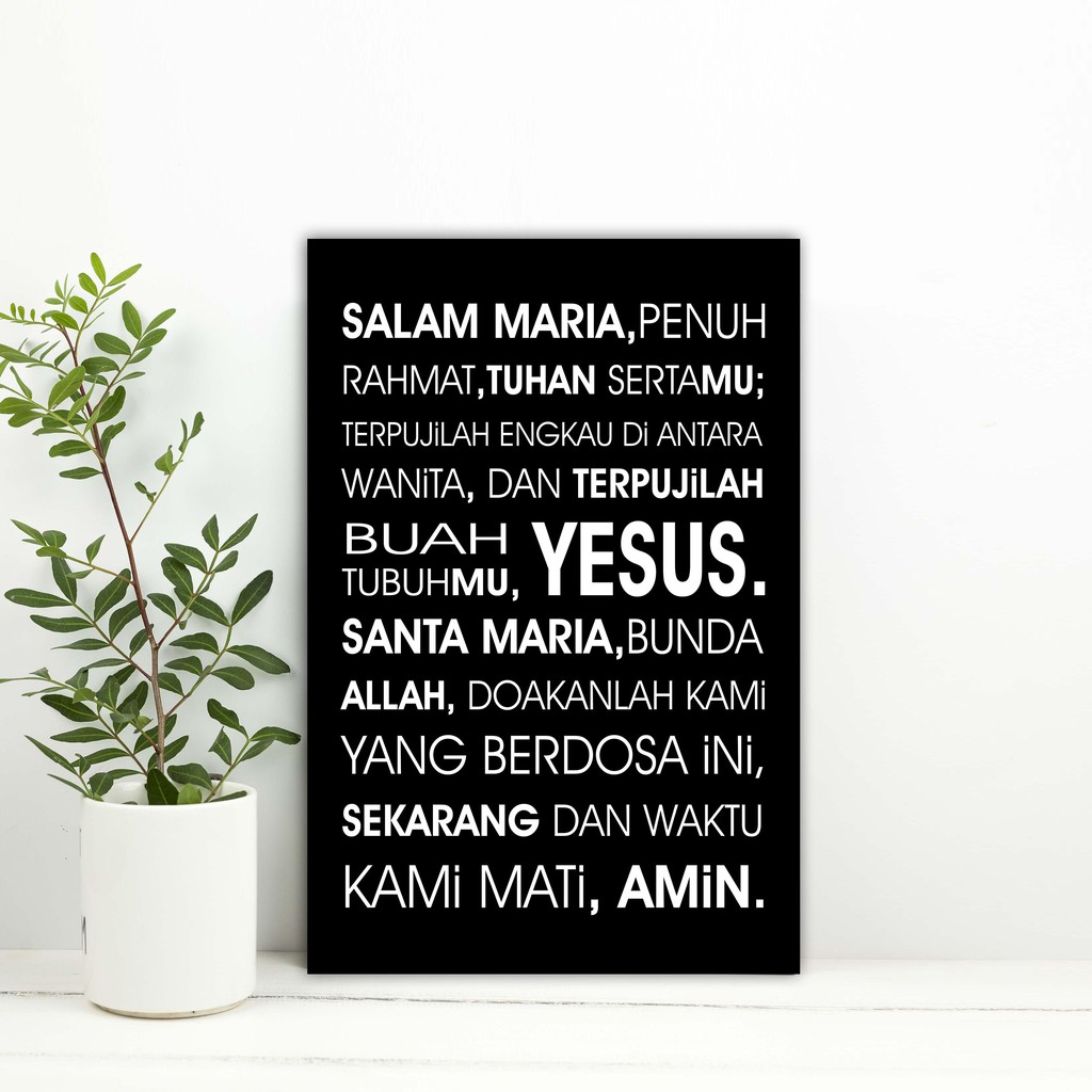 Jual hiasan dinding rohani doa salam maria kristen katolik wall decor ...