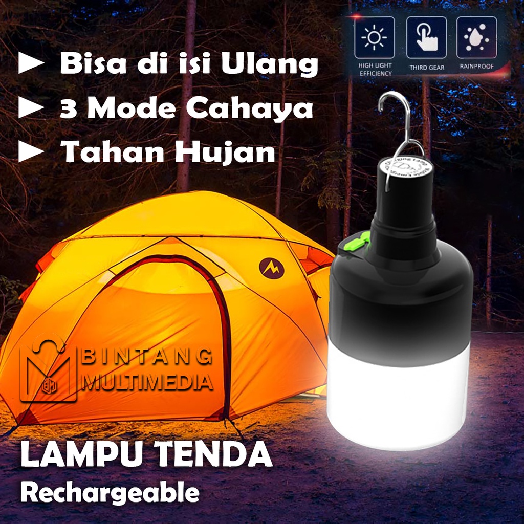 Jual Lampu Tenda Camping Charger USB Baterai Cas Isi Ulang LED Gantung ...