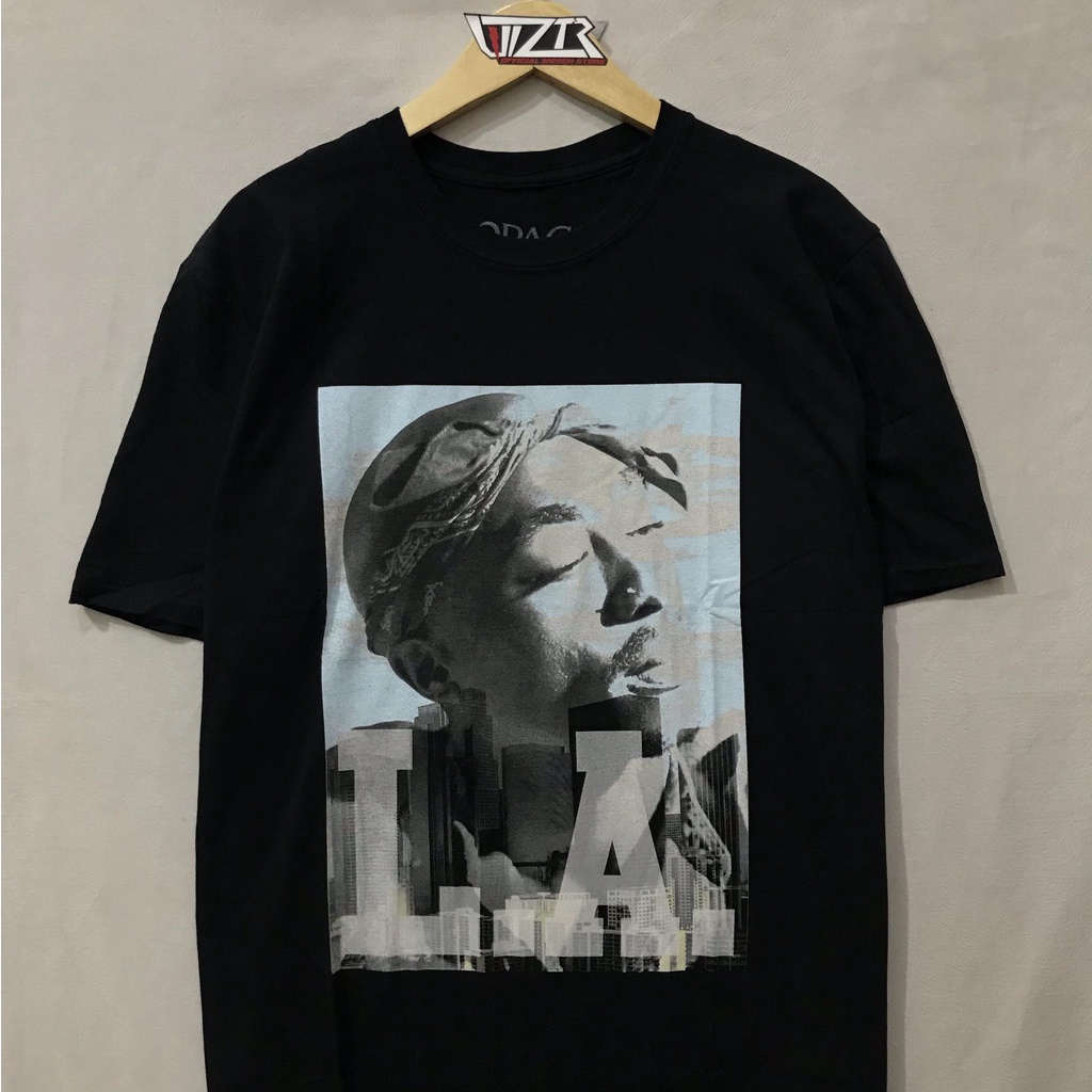 Official Tupac 'L.A. Skyline' T-Shirt - Unisex Soft Cotton Tee (Large, Black) - View #5
