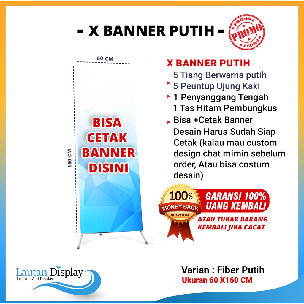 Jual X Banner Putih 60 X 160 Cm Kerangka Saja Shopee Indonesia 1254