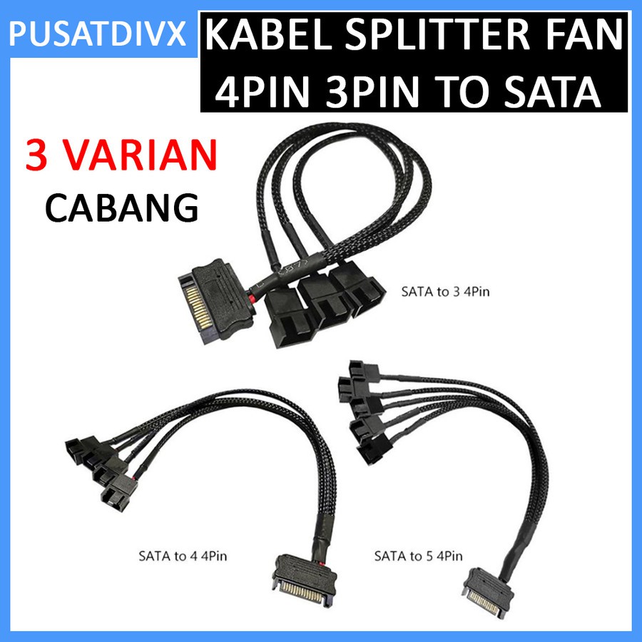 Jual Sanji Kabel Splitter Fan Pin Pin To Sata Cabang Kipas Converter Adapter Cabang