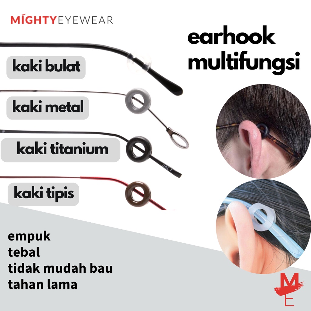 Jual Ear Hook Bulat Karet Earhook Kacamata Pengait Penyangga Kacamata