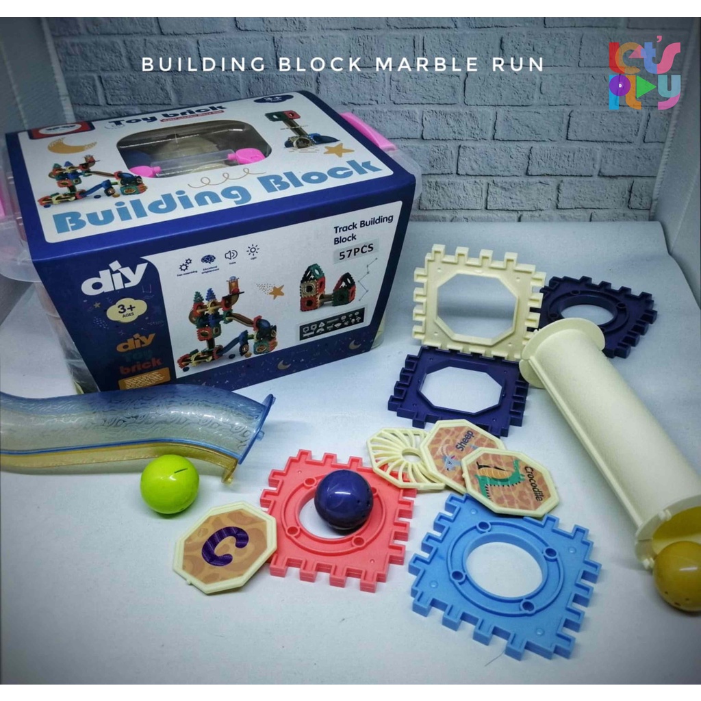 Jual Mainan Building Block Marble Run non Magnetic 57 Pcs | Shopee ...
