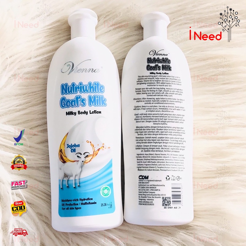 Jual (INEED) (750ml) Vienna brightening milk body lotion goat's milk900