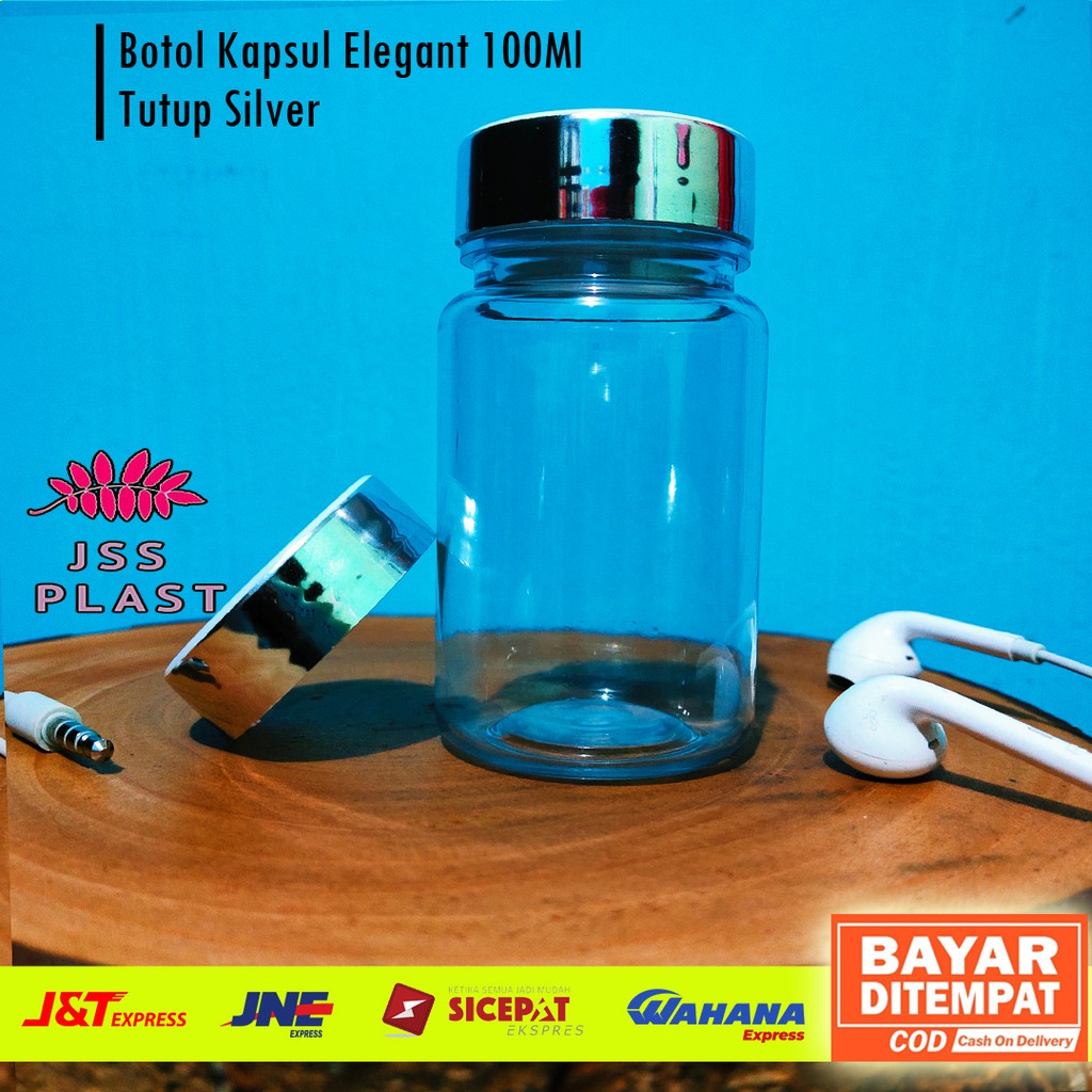 Jual Botol Kapsul Isi 30 / Botol Obat kapsul bulat bening 100 ml + Plug ...