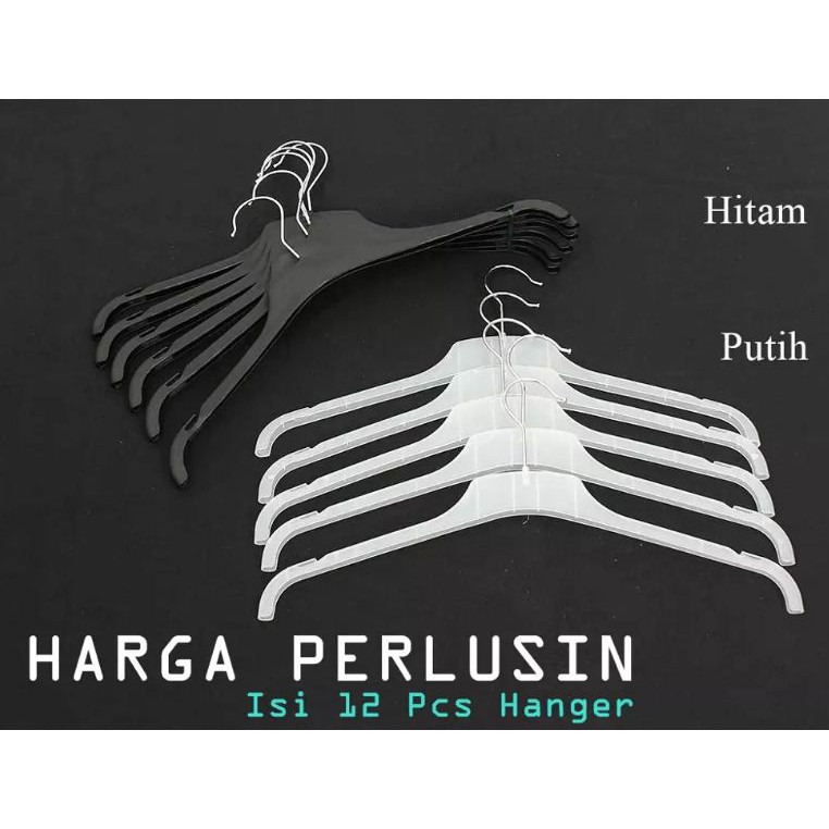 Jual Gantungan Hanger Baju Jas Kaos Distro Hitam Dan Putih 12pcs