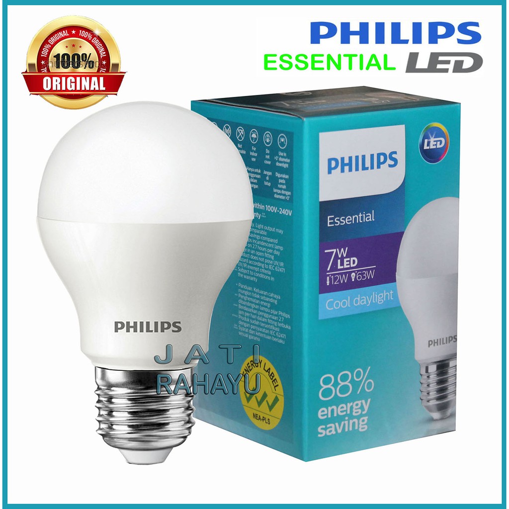 Jual Philips Lampu Led Essential W Watt Putih Cool Daylight Shopee